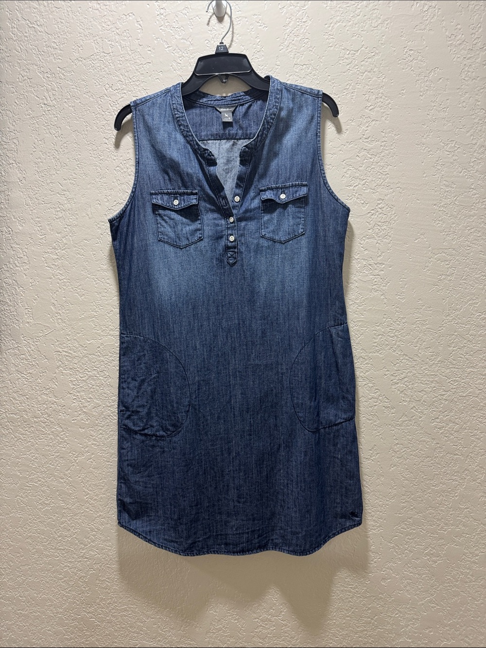 Eddie Bauer Dark Blue Denim Button-Front Top